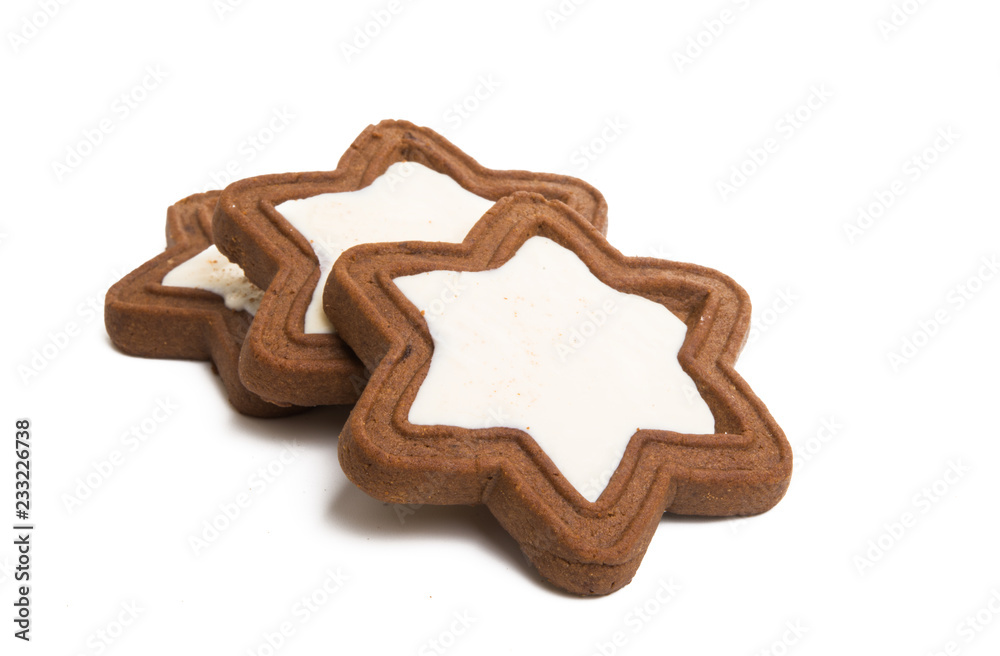 gingerbread star cookie isolated gingerbread star cookie isolated