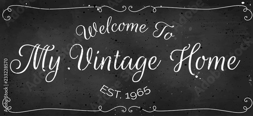 Beautiful Vintage Welcome Sign for stylish home design and decoration vector