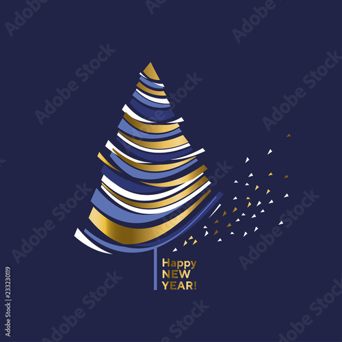 Wave shape gold and blue Ch...