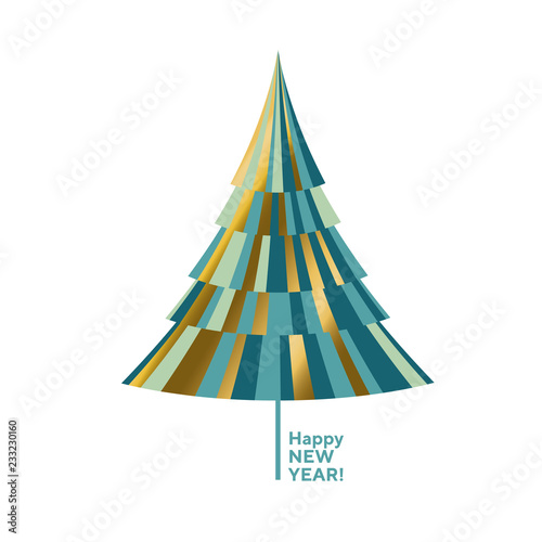 Luxury gold and green decorative Christmas tree