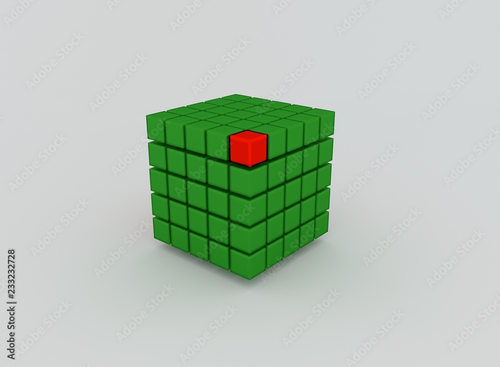 cube red and green cube red and green