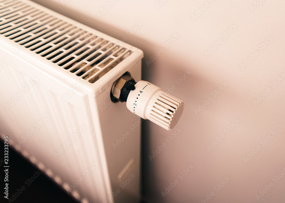 Heating controller closeup with copy space right Heating controller closeup with copy space right