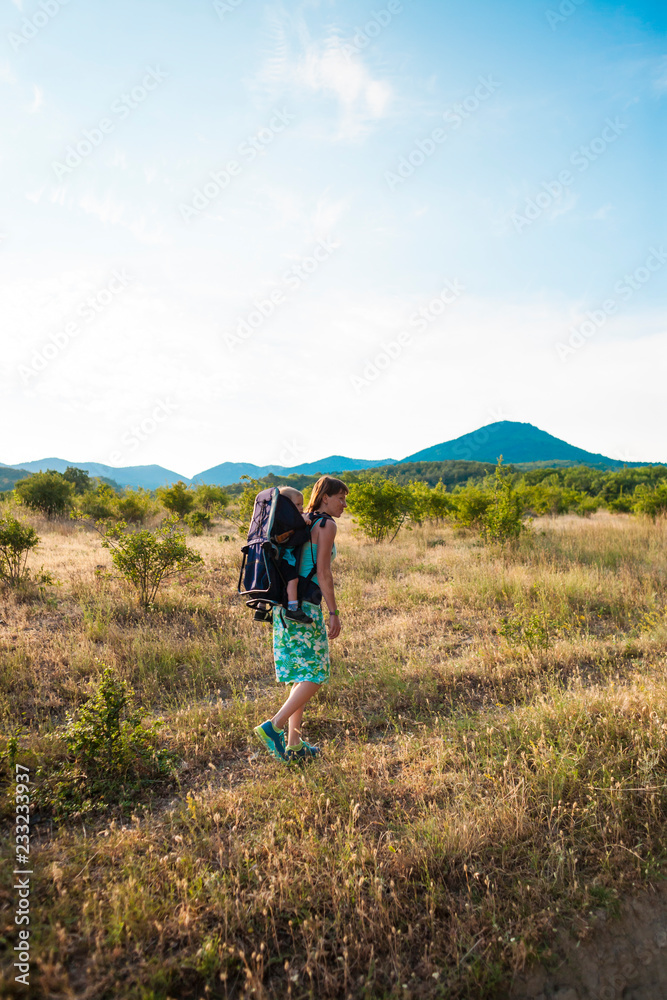 Traveling with a child.