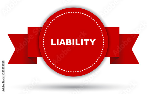 red vector banner liability