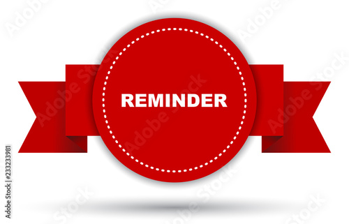 red vector banner reminder