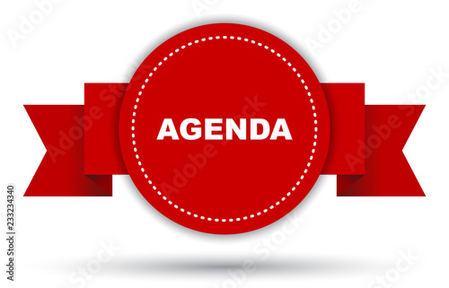 red vector banner agenda