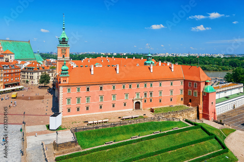 Aerial view on Royal Castle in Warsaw