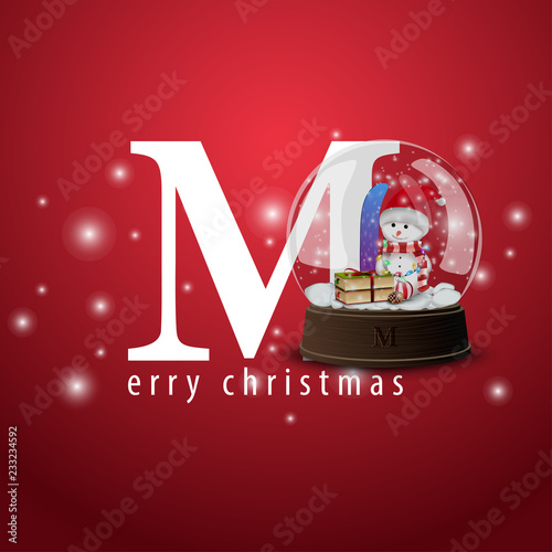Merry Christmas. Logo with a large letter M