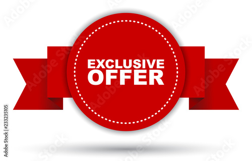 red vector banner exclusive offer