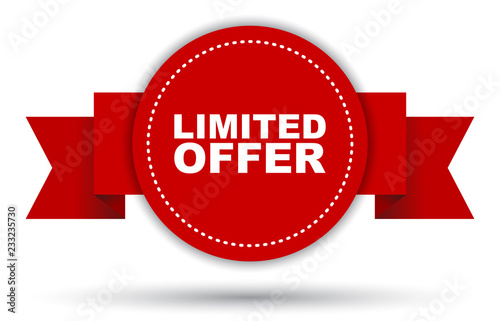 red vector banner limited offer