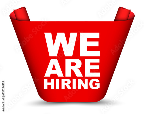 red vector banner we are hiring