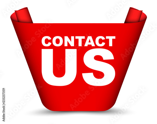 red vector banner contact us
