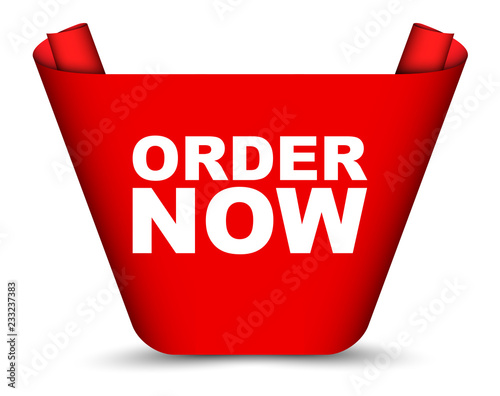 red vector banner order now