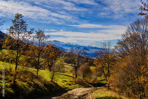 Beautiful forest landscape with amazing clouds, Armenia