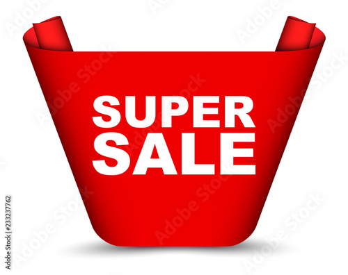 red vector banner super sale