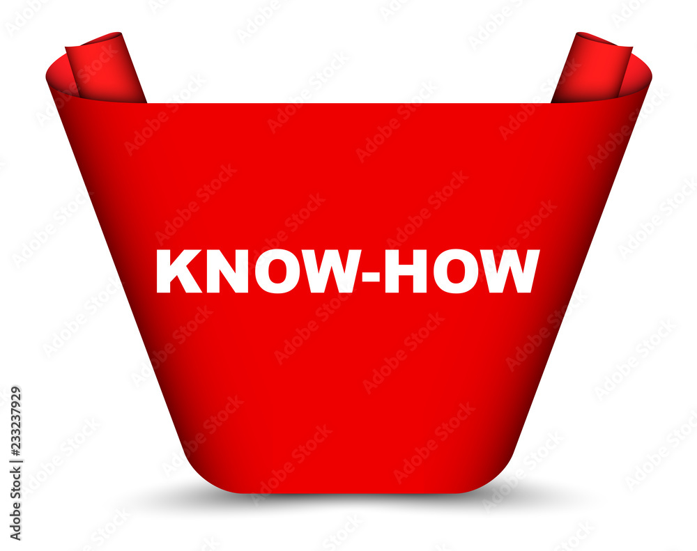 red vector banner know how red vector banner know how