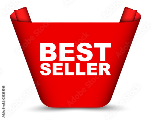 red vector banner best seller