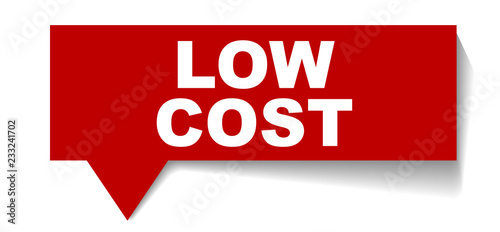 red vector banner low cost