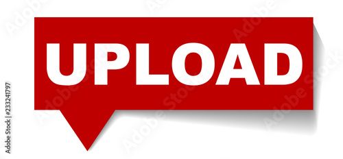 red vector banner upload