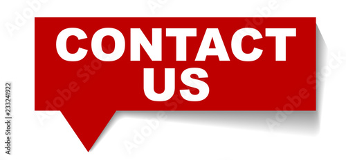 red vector banner contact us