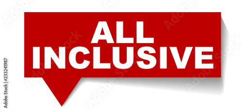 red vector banner all inclusive