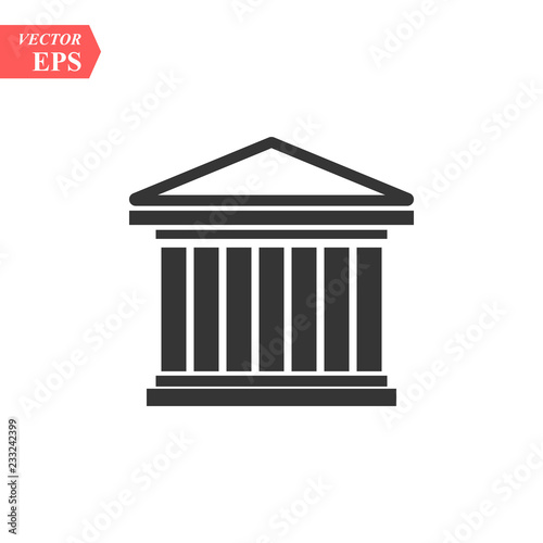 Court house icon vector, filled flat sign, solid pictogram isolated on white. Historical building symbol, logo illustration