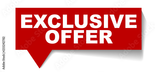 red vector banner exclusive offer