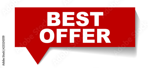 red vector banner best offer