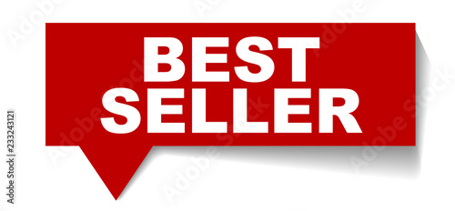 red vector banner best seller