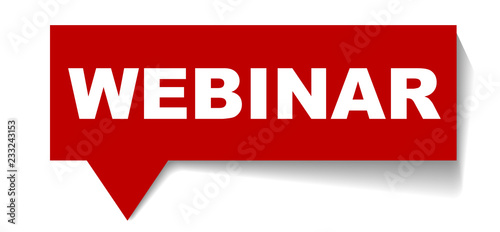 red vector banner webinar