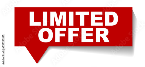 red vector banner limited offer