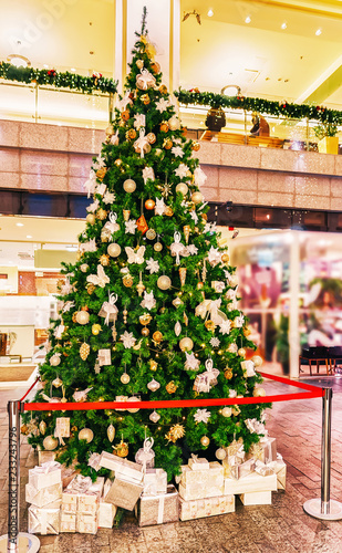 Christmas tree at Galerija Centrs in old Riga