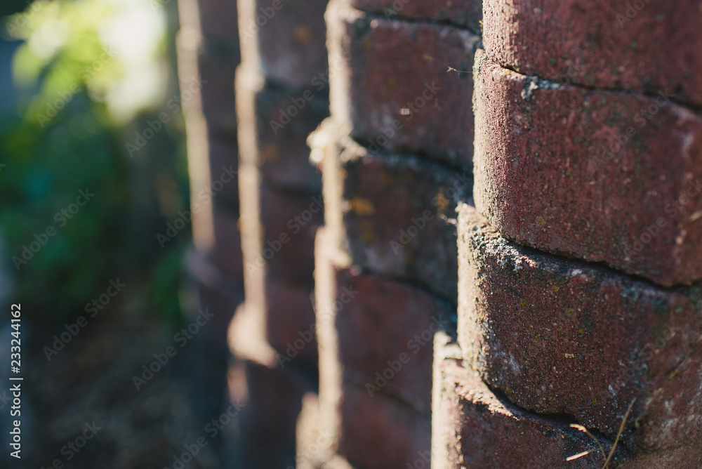Brickwork on the street in the summer sunlight. Brickwork on the street in the summer sunlight.