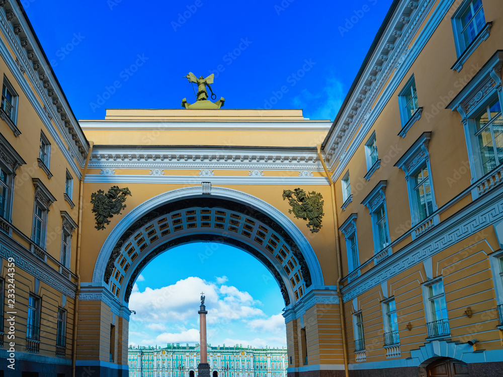 Arch of General Staff Building in Palace Square St Petersburg