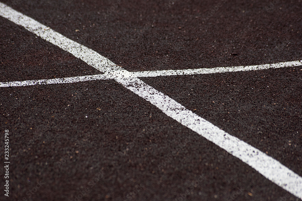 Fototapeta premium White markings on the artificial surface