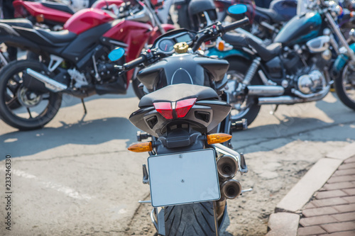 motorcycles on parking