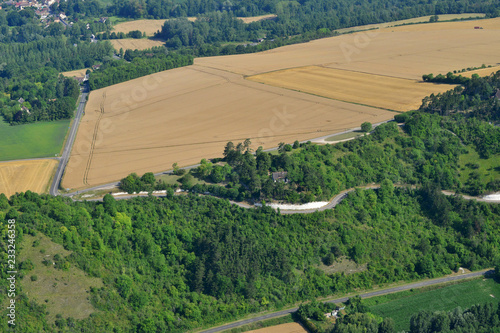 La Roche Guyon, France - july 7 2017 : aerial photography of the village photo