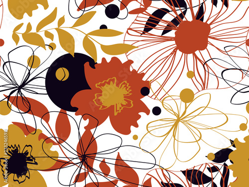 Beautiful floral pattern, vector