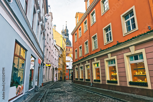 Old narrow street Riga © Roman Babakin