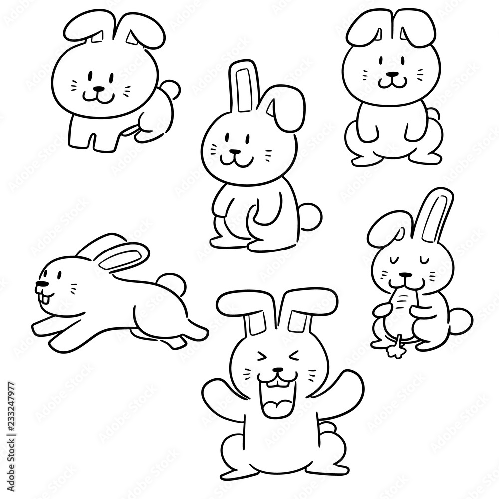 vector set of rabbits