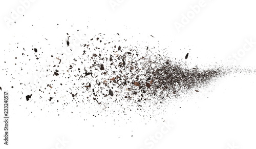pile dust dirt isolated on white background, with clipping path photo