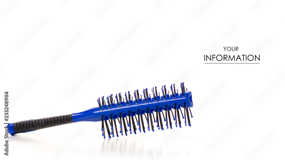 Blue hair comb pattern on white background isolation Blue hair comb pattern on white background isolation
