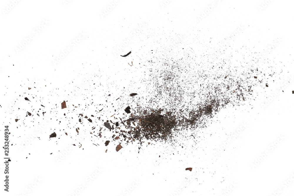 pile dust dirt isolated on white background, with clipping path