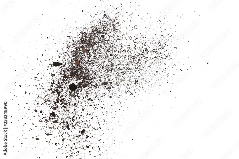 pile dust dirt isolated on white background, with clipping path pile dust dirt isolated on white background, with clipping path