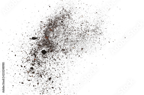 pile dust dirt isolated on white background  with clipping path