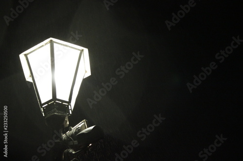 old lamp on night