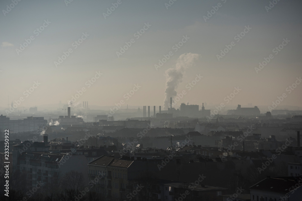 Urban landscape view in winter