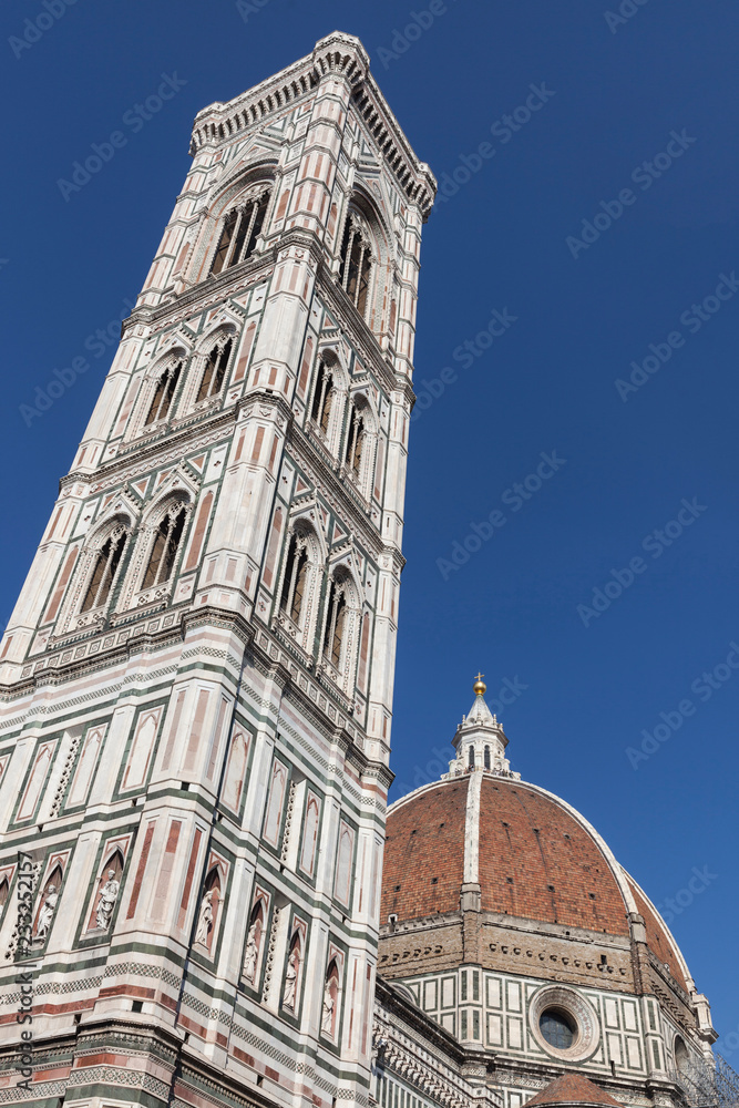 The dome and tower of the Duomo in Florence