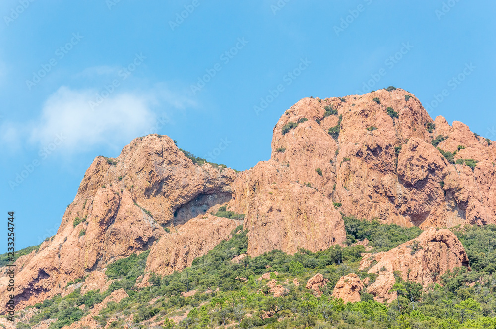 Seacoast of the Esterel Natural Park in French Riviera