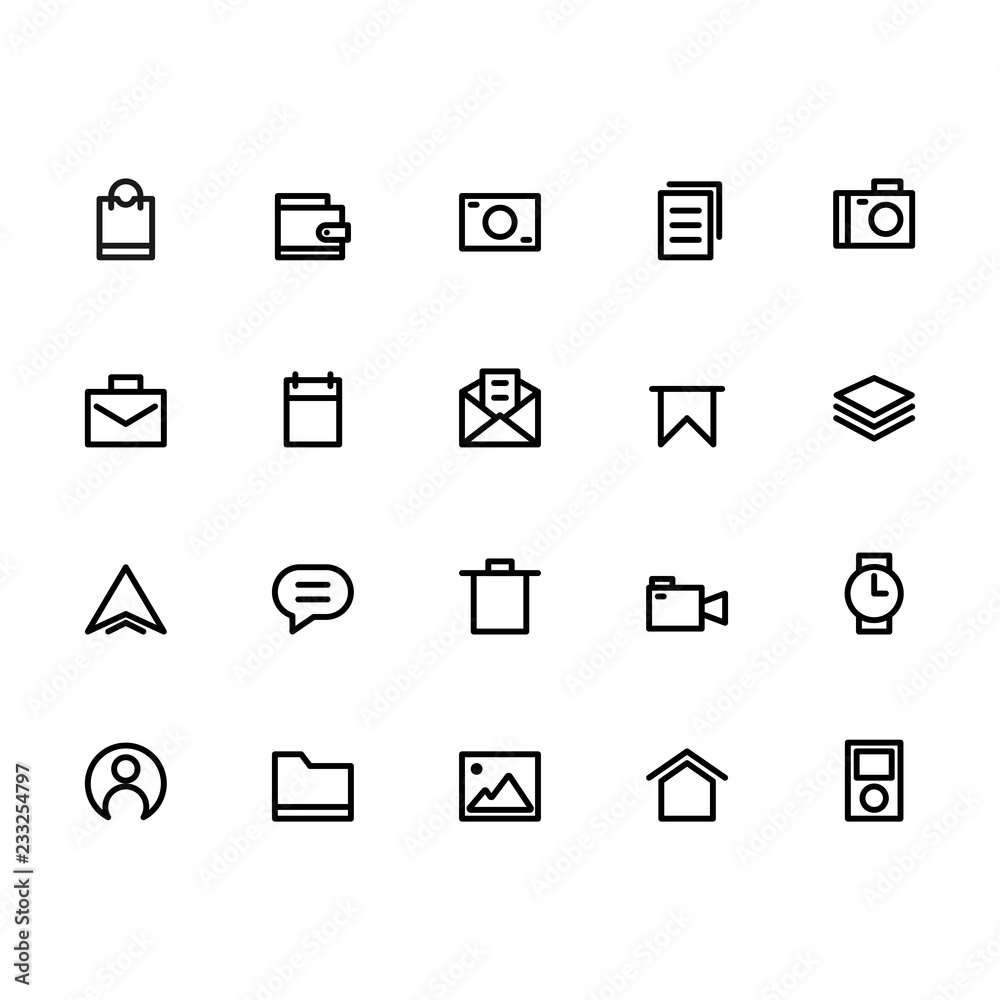 User Interface Icon Sets Outline Vector User Interface Icon Sets Outline Vector